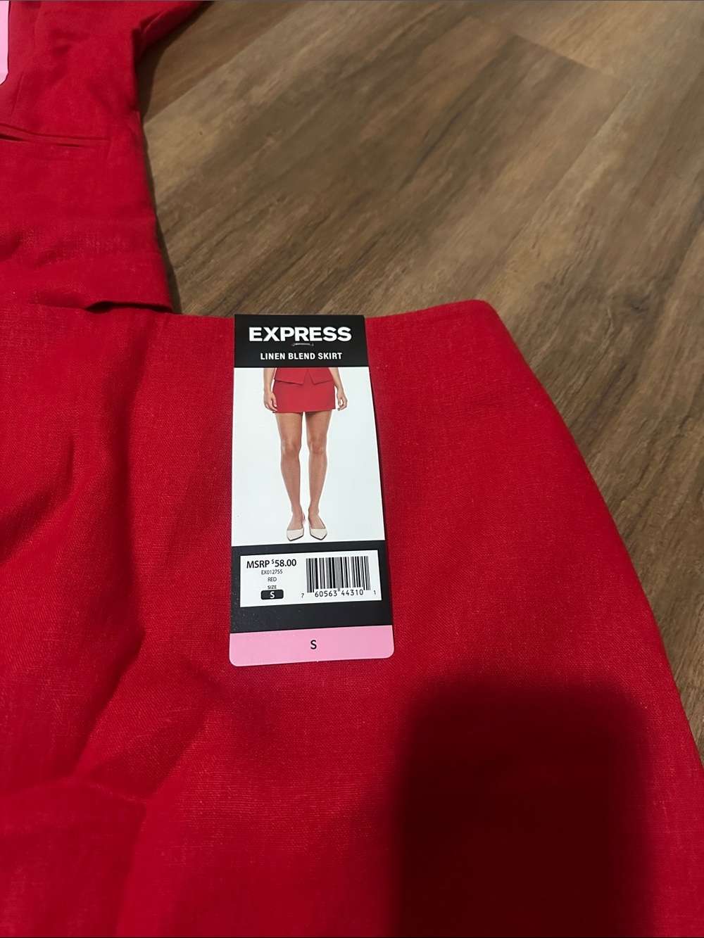 Express Vibrant Red Buttoned Vest and Matching Skirt Set - Picture 2 of 3